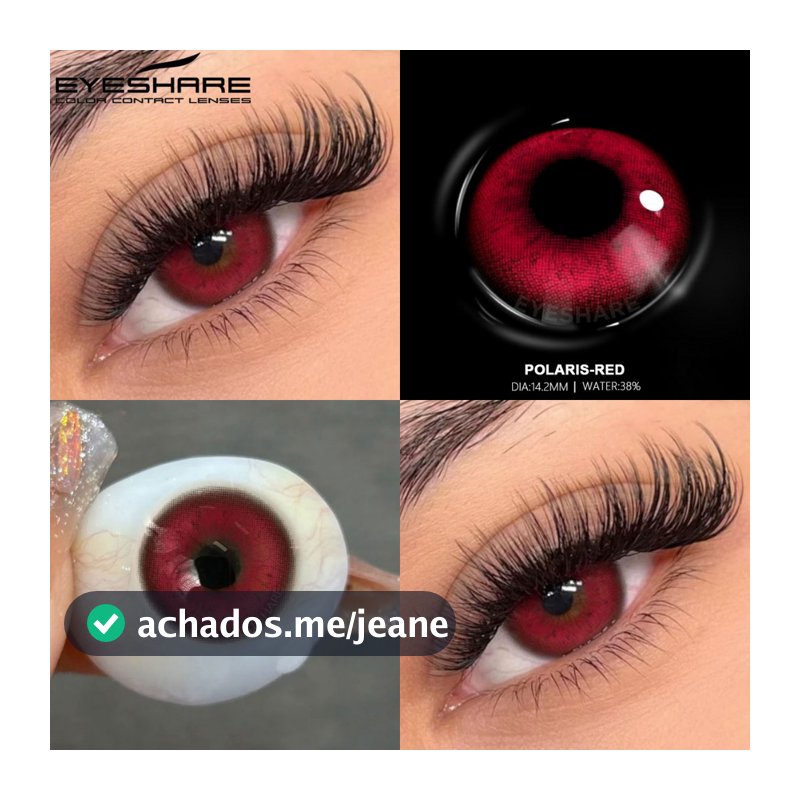 EYESHARE Envio Do Brasil 2pcs Lentes De Contato Coloridas De halloween anime cosplay Para Os Olhos Beleza Vermelha