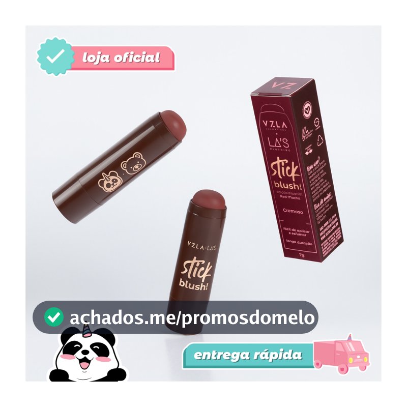Blush Stick Red Mocha Cremoso Bastão Efeito Tint Longa Duração Vizzela + La's
