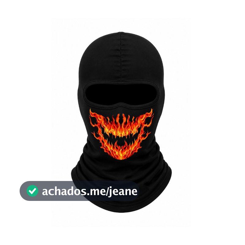 Touca Balaclava Personalizada Preta  Moto Frio Proteção Moto Ciclismo Calor Estilo