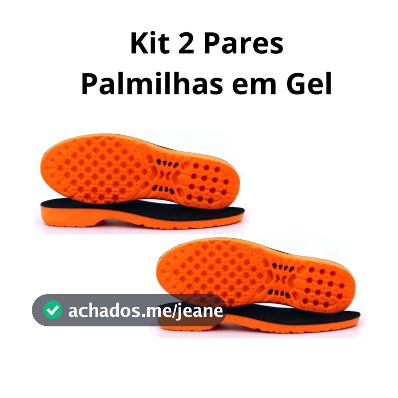Kit com 2 Pares de Palmilha Ortopédica em Gel Para Várias Horas de Trabalho Alivia Dores Confortável