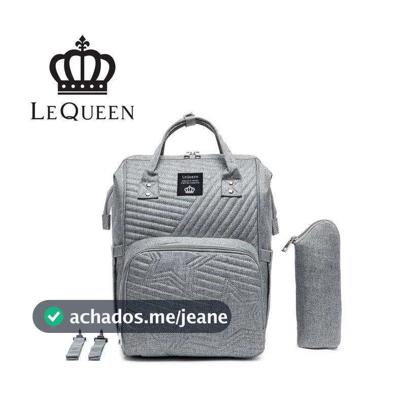Mochila Bolsa Maternidade Bebê Mamãe Lequeen Porta Mamadeira Térmico Original