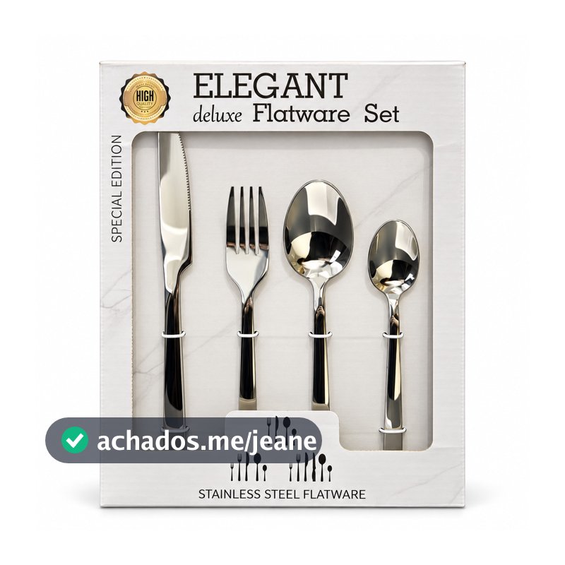 Conjunto de Talheres 24 Peças em Aço Inoxidável