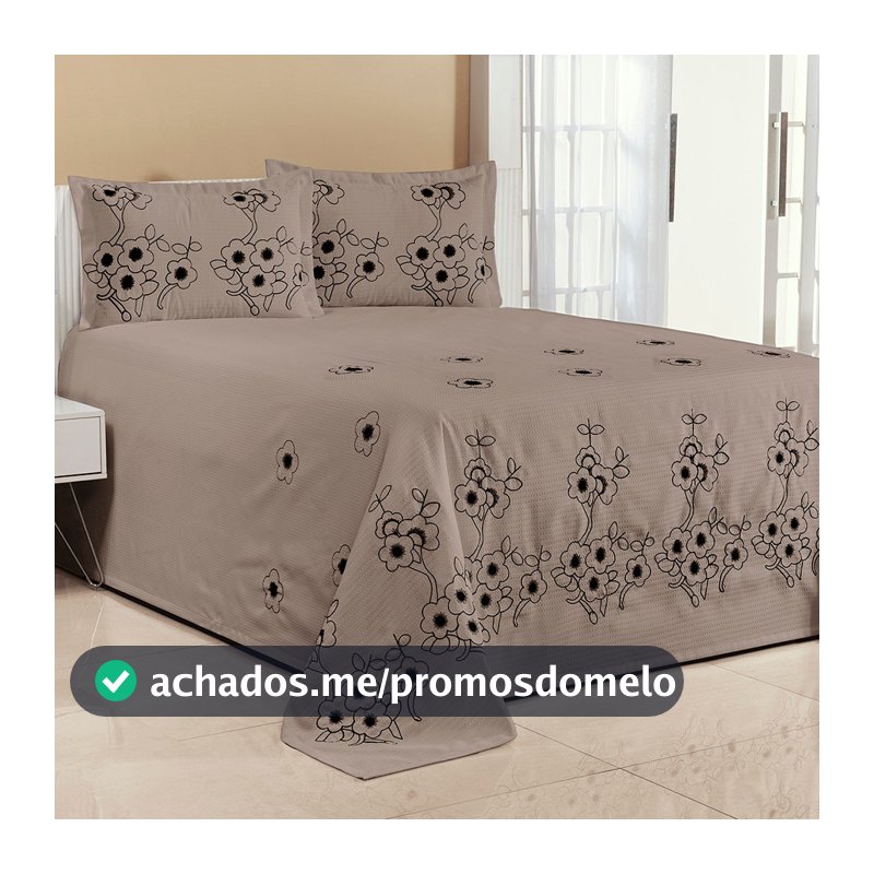 Kit Cobre Leito Florência Casal King 3 Peças MICROPERCAL Bordado