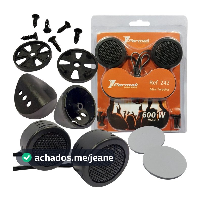 MINI TWEETER DE ALTA FREQUENCIA 600W PAINEL PORTA COLUNA PAR  SOM AUTOMOTIVO RMS ALTO FALANTE 4 OHMS