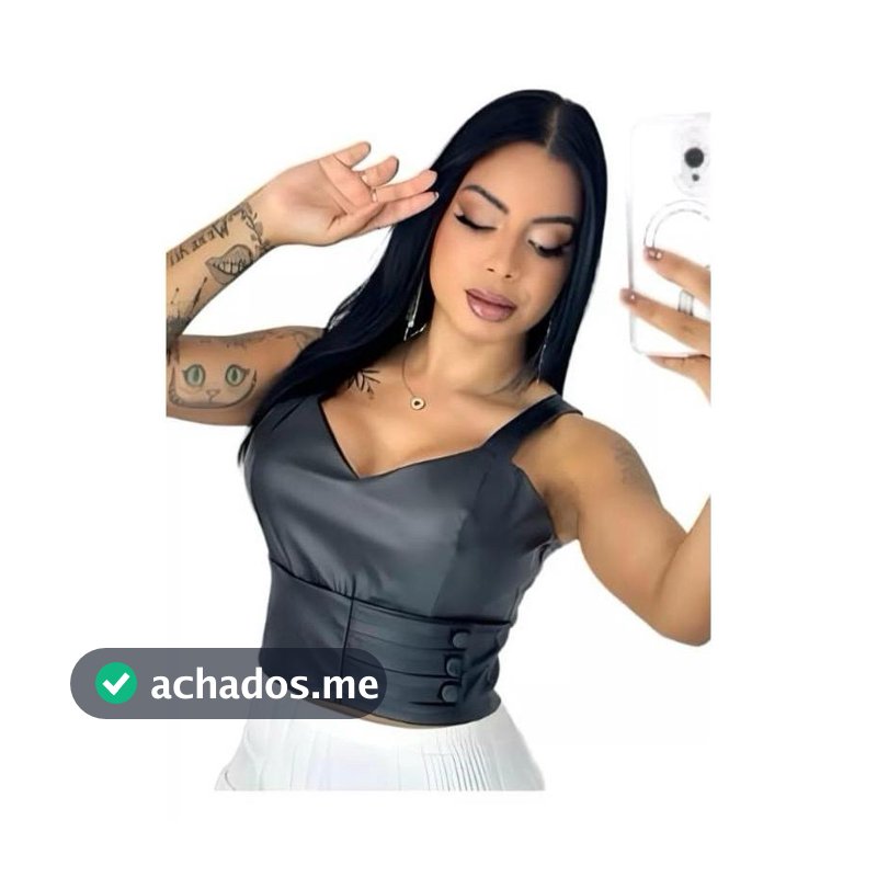 Top Cropped Feminino Em Couro Sintético Com Modelagem Ajustada Festa Casual e Dia Dia