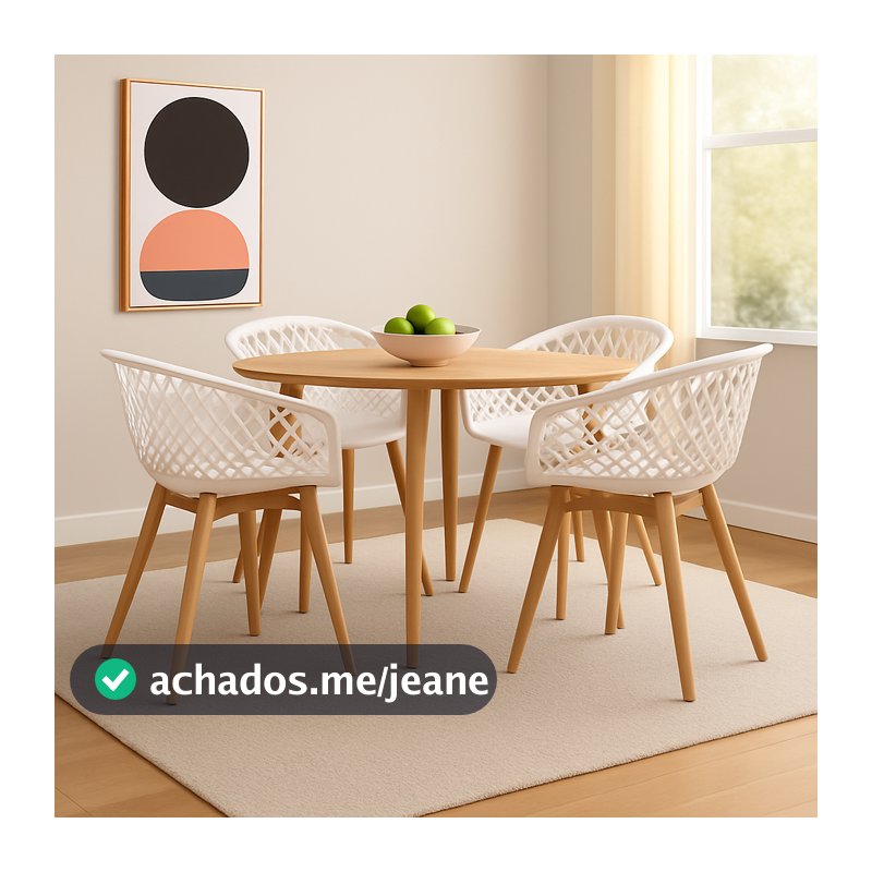 Kit 4 Cadeiras De Jantar Web Pé Wood Moderna Escritório Multifuncionalidade  Diversas Cores