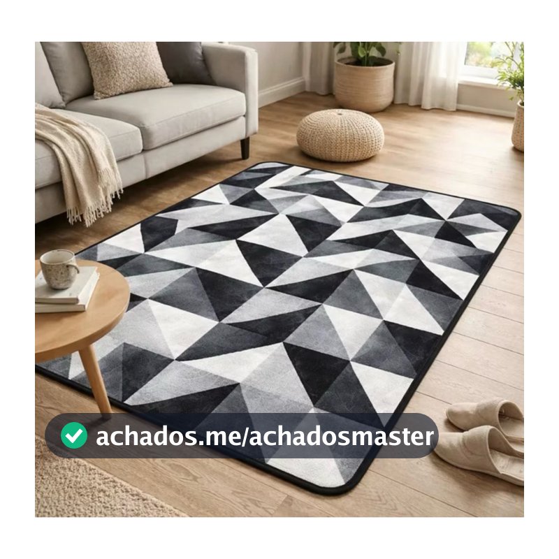 Tapete veludo  pelo baixo geométrico sala  2,00x1,40 facil de limpar grand