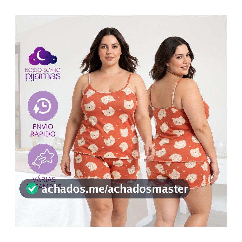 Pijama Baby Doll Plus Size Feminino Malha Suede Short Doll Confortável Verão