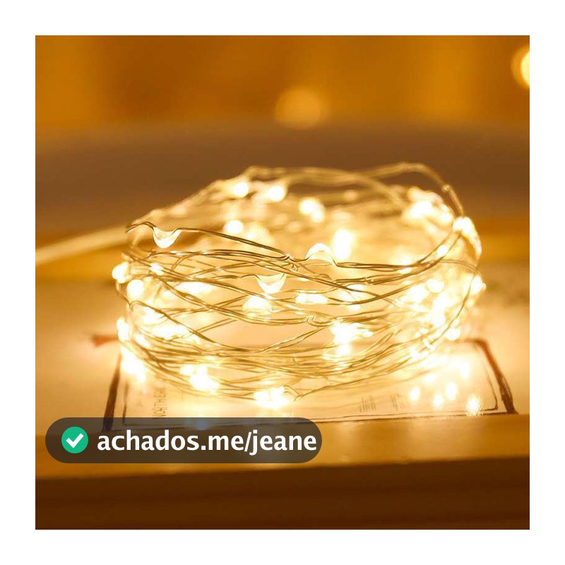 KIT 5/10/20 Luzes de Natal  Fio De Led Fada Branco Quente Cordão 3 Metros modelo de  Pilhas
