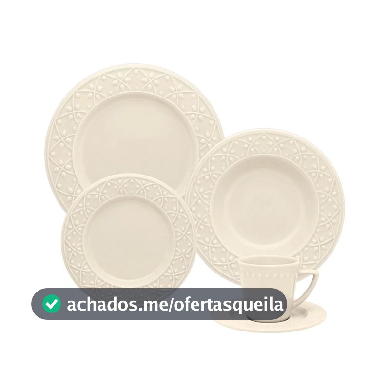Aparelho de Jantar/Chá Oxford Mendi Marfim 20 Peças