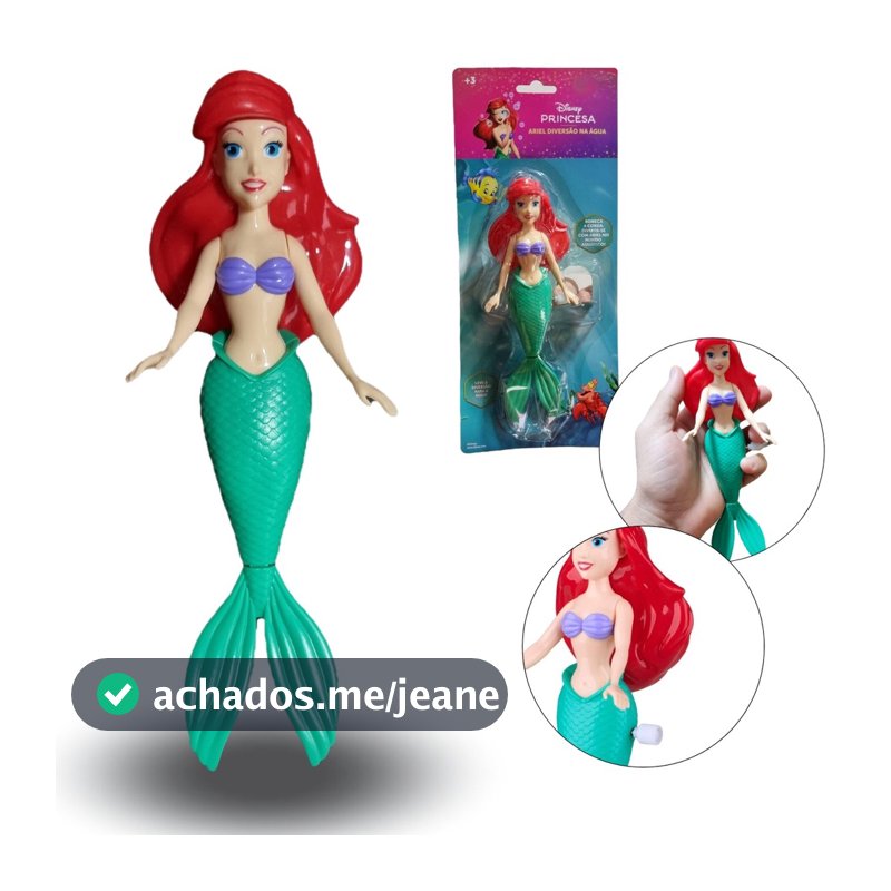 Princesa Ariel Boneca Sereia Nada Na Agua Princesas Disney