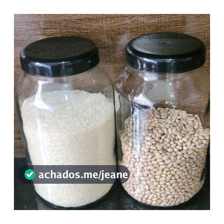 Pote de Vidro 3 litros Kit com 2 unidades, com Tampa de Plástico