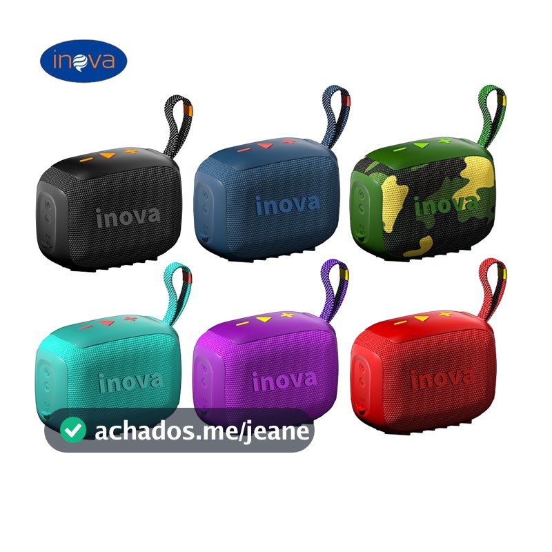 Caixa de Som Bluetooth Inova GO4 IP67, À Prova d'água, Autonomia de até 7 Horas Wireless Bluetooth 5.4 Speaker Portátil