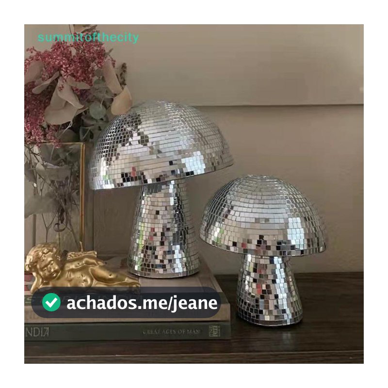 Nobleflyingsum Novo Espelho De Discoteca De Cogumelo Prateado 10  10cm , Ornamento Reflexivo , Presente Para Namorada
