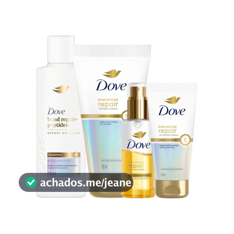 Kit Shampoo 175ml + Condicionador 150ml + Óleo 110ml + Leave-in 50ml Dove Bond Intense Repair