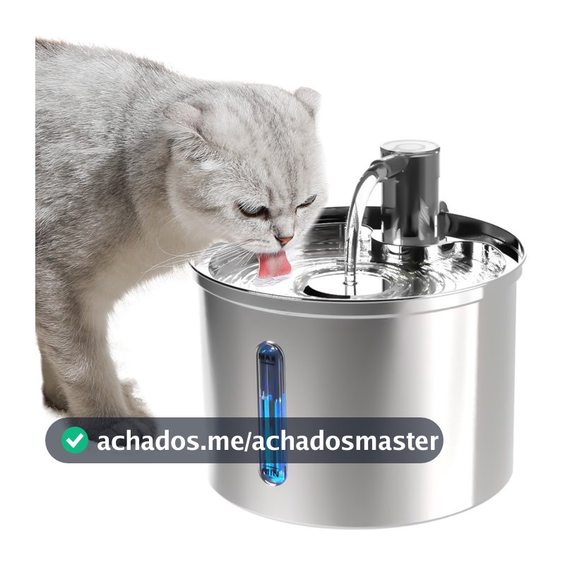 Newpet Fonte Gato 3L Automática De Aço Inoxidável Para Cães Fácil De Limpar Ultra Silencioso Adequado Gatos BIVOLT