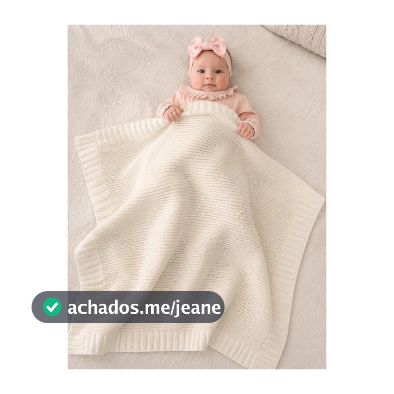 Manta Cobertor Tricot Bebê Saída Maternidade Recém Nascido Lã