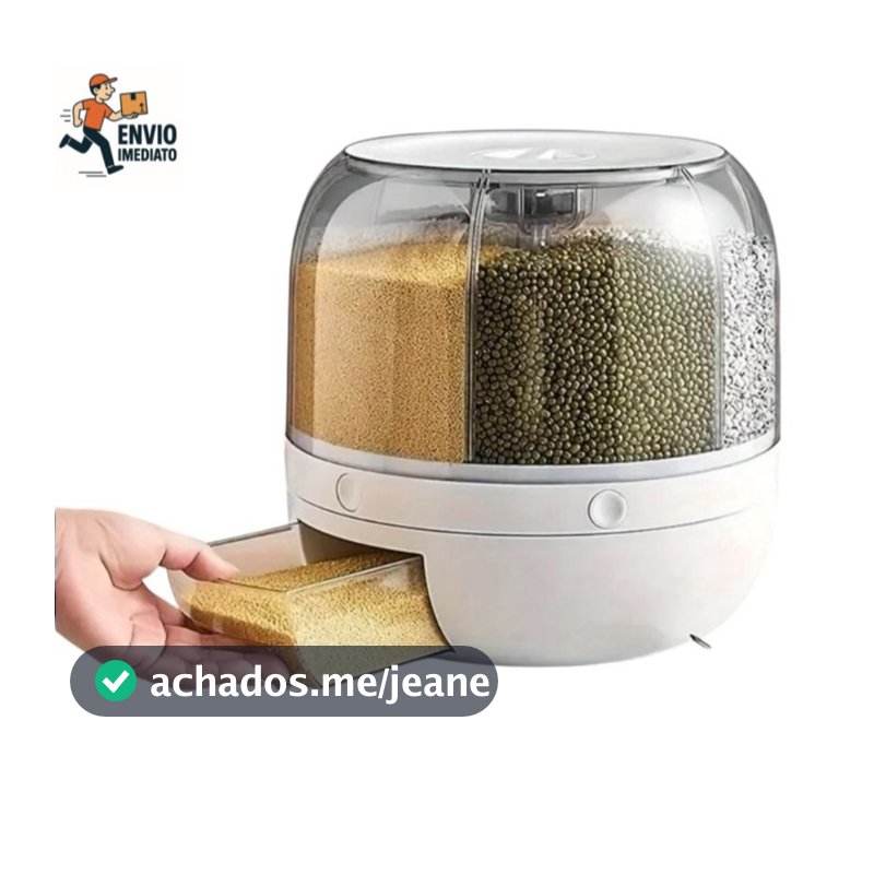 Dispenser Porta Cereais Redondo Giratório 360 Alimentos Pote