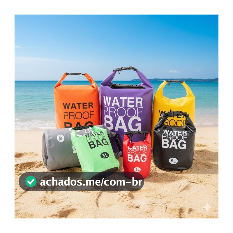 Bolsa Seca Impermeável 2/5/10/15/20/30L para Praia Piscina Caiaque Rafting Moto