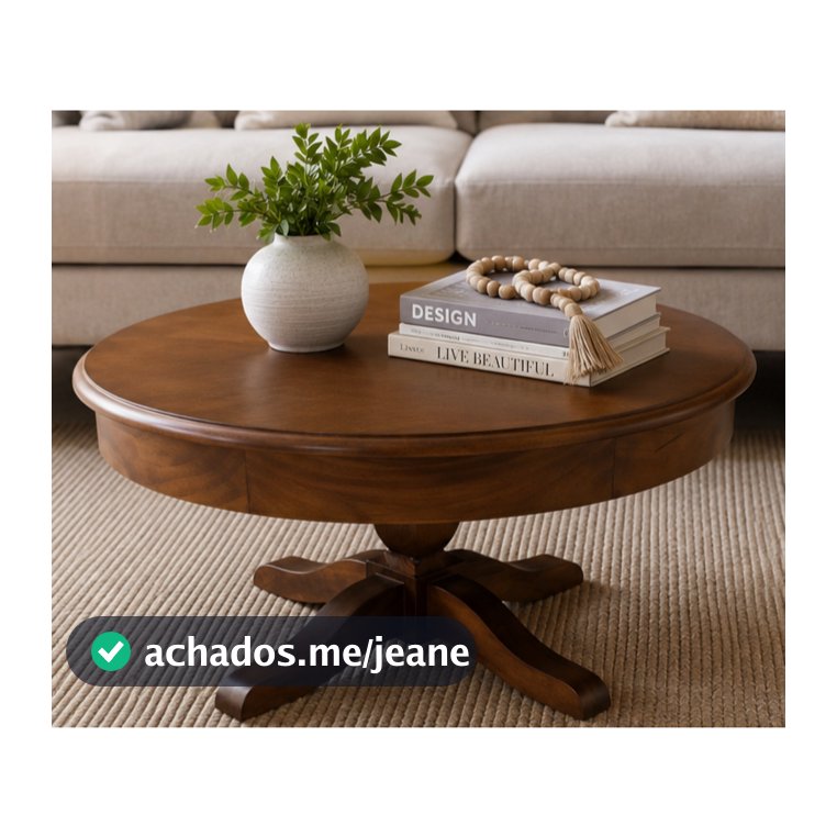 Mesa de Centro Londres Redonda 70cm – Elegância e Sofisticação para sua Sala