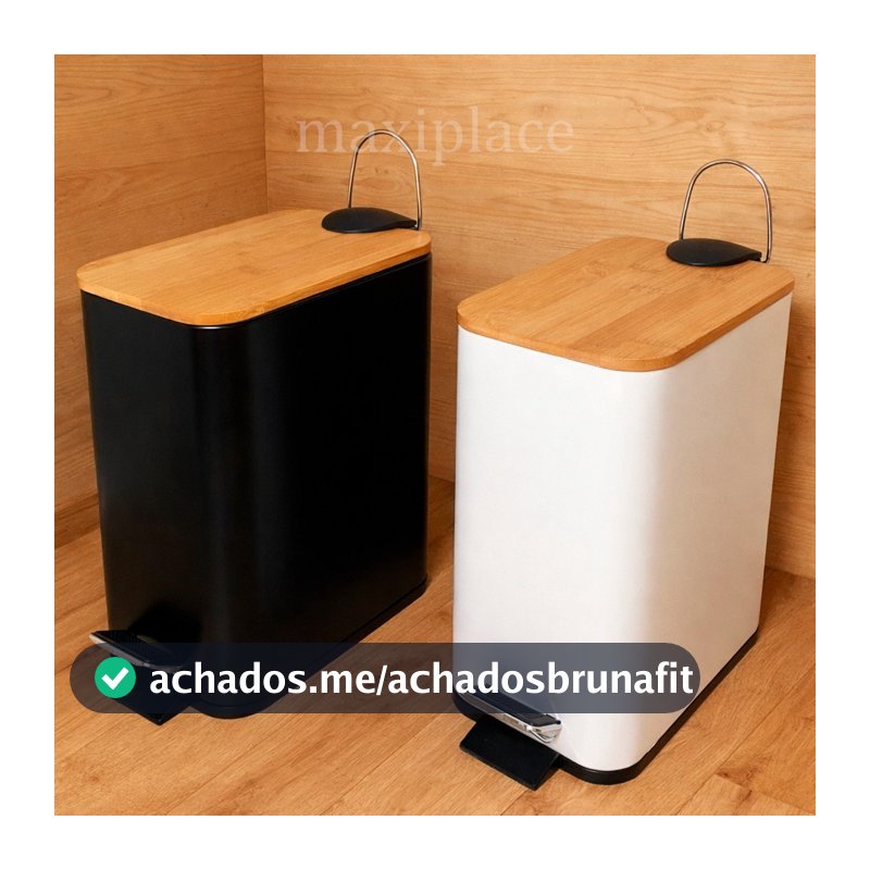 Lixeira Com Tampa e Pedal de Bambu Grande Amortecedor Decorativa Multiuso para Casa Banheiro Cozinha