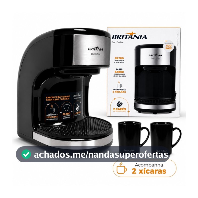 Cafeteira Britânia 450W Base Antiderrapante Duo Coffee