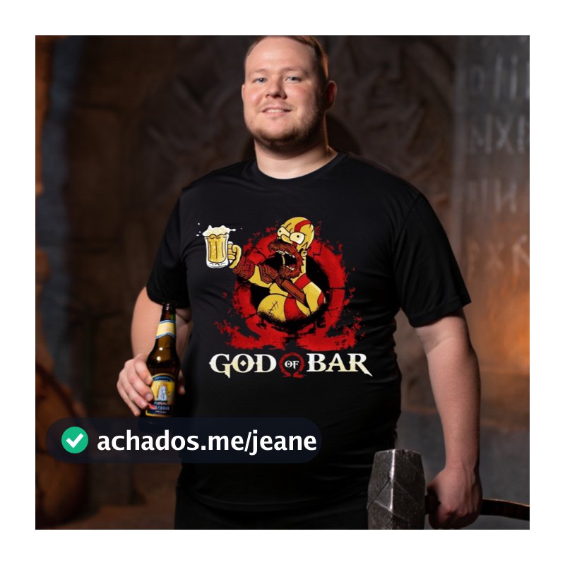 Camiseta Engraçada God of Bar Festa Ano novo Plus Size Oversized Camisetão Meme Grande