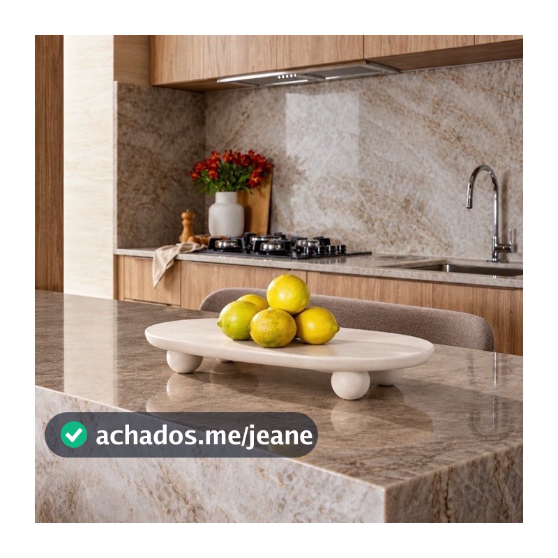 Bandeja Decorativa Poliresina Orgânica Bubble Base Esférica para Servir