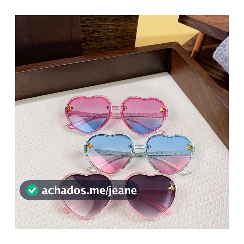 Óculos de Moda em Forma de Coração Sol Infantil com abelha  Kids em Formato de Coração