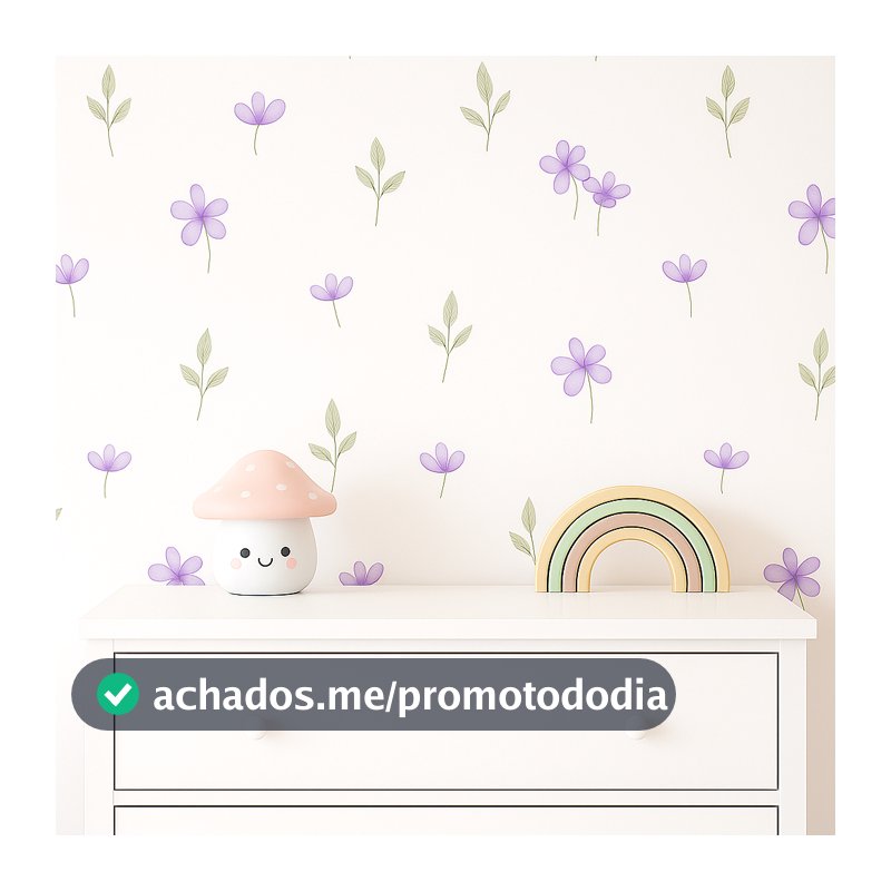 Kit Adesivos de Parede Flores Flor e Ramos Quarto de Bebê Infantil Florzinha Lilás