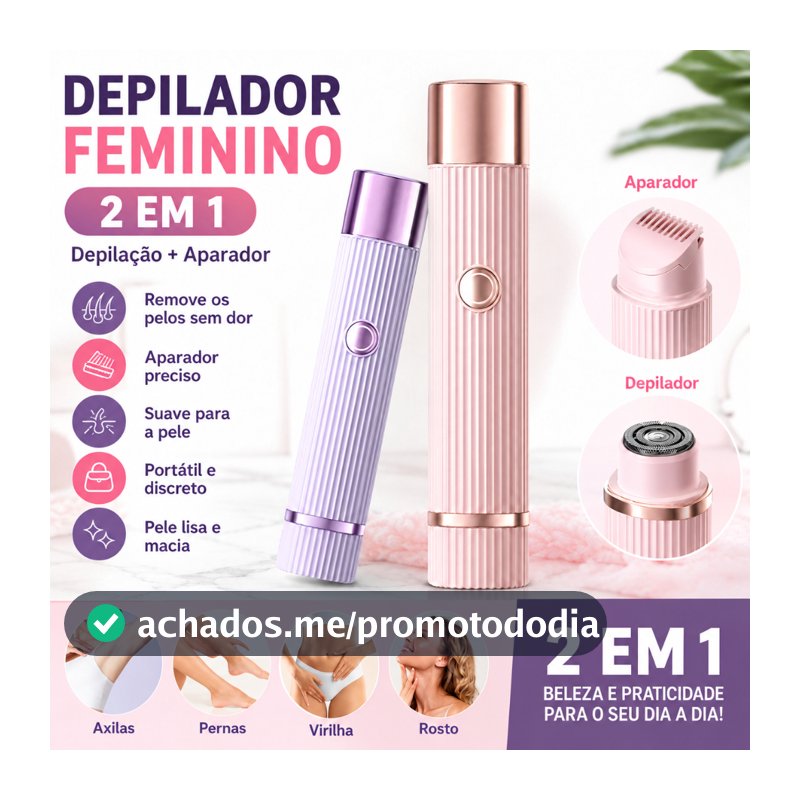 Depilador Eletrico Feminino Aparador De Pelos Navalha Dupla Recarregável