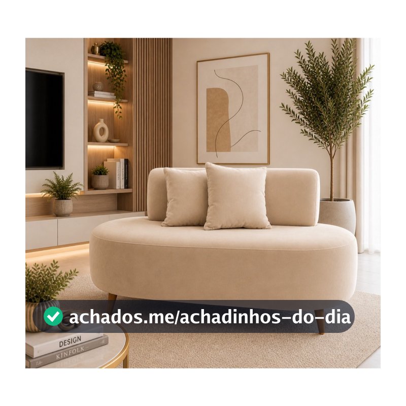 Namoradeira Sofá Tecido Veludo 1,15 CM Visammer Orgânico Para sala Clinica