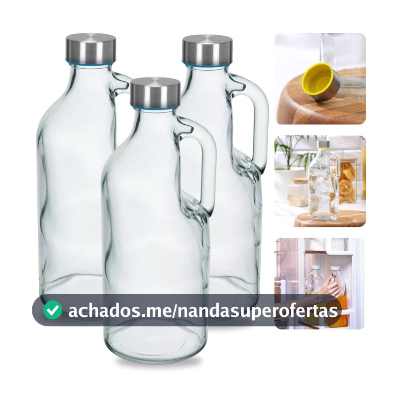 1 ou 3 ou 5 Garrafa De Leite Geladeira Água Suco vidro grosso 1000ml
