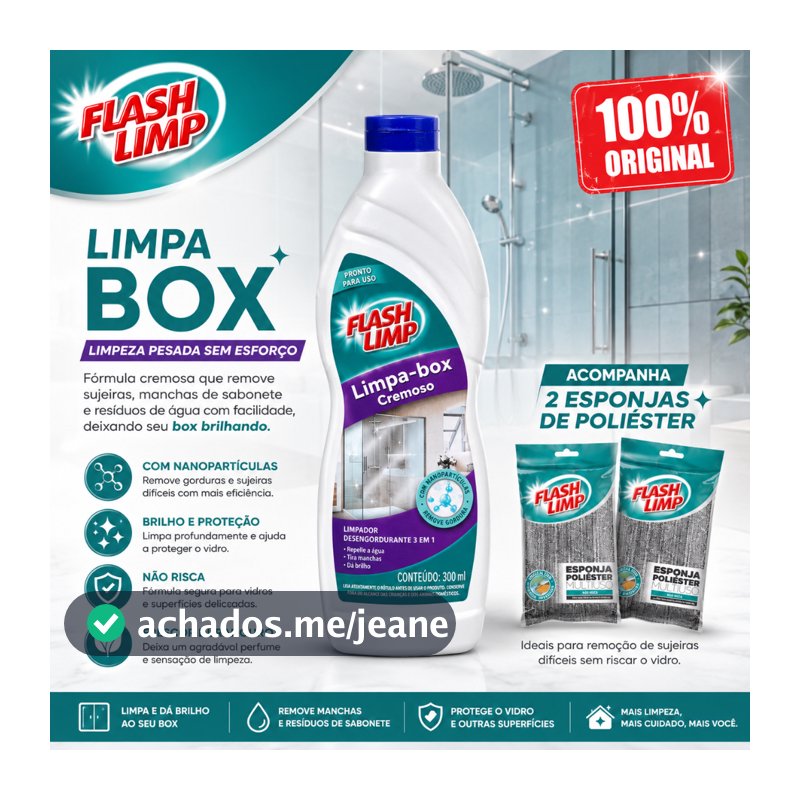 Kit Limpa Box + 2 Esponjas de Poliester Flash Limp 300ml