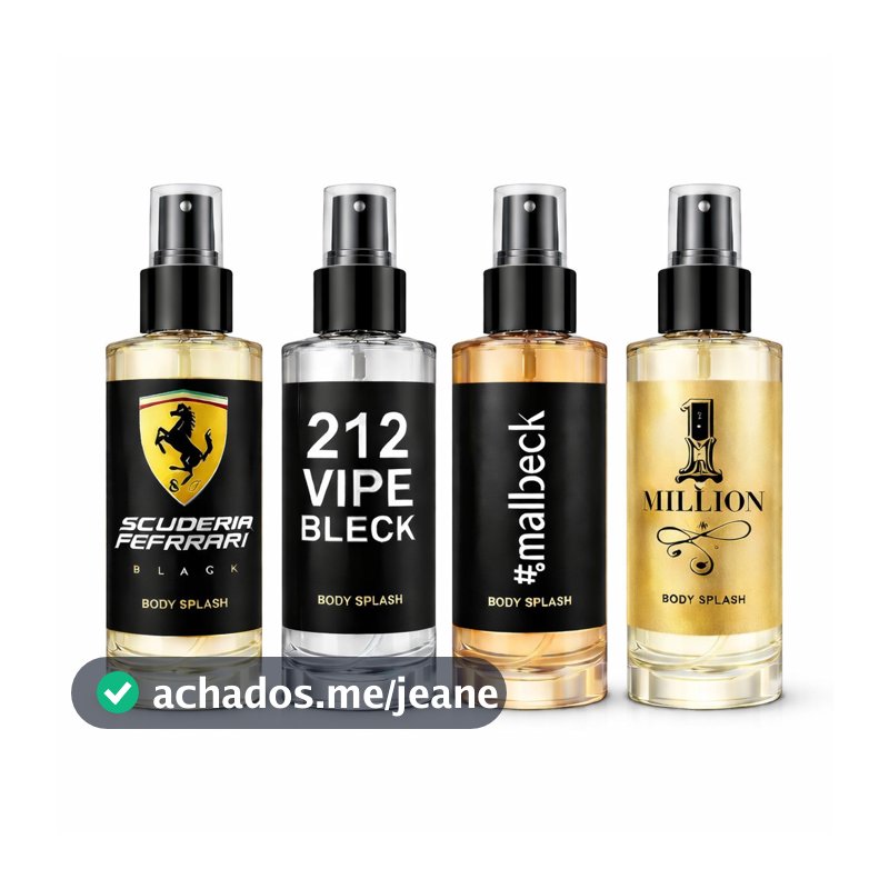 Kit Body Splash Masculino 1 2 3 ou 4 Unidades Inspirados em Perfumes Importados Elegância e Charme