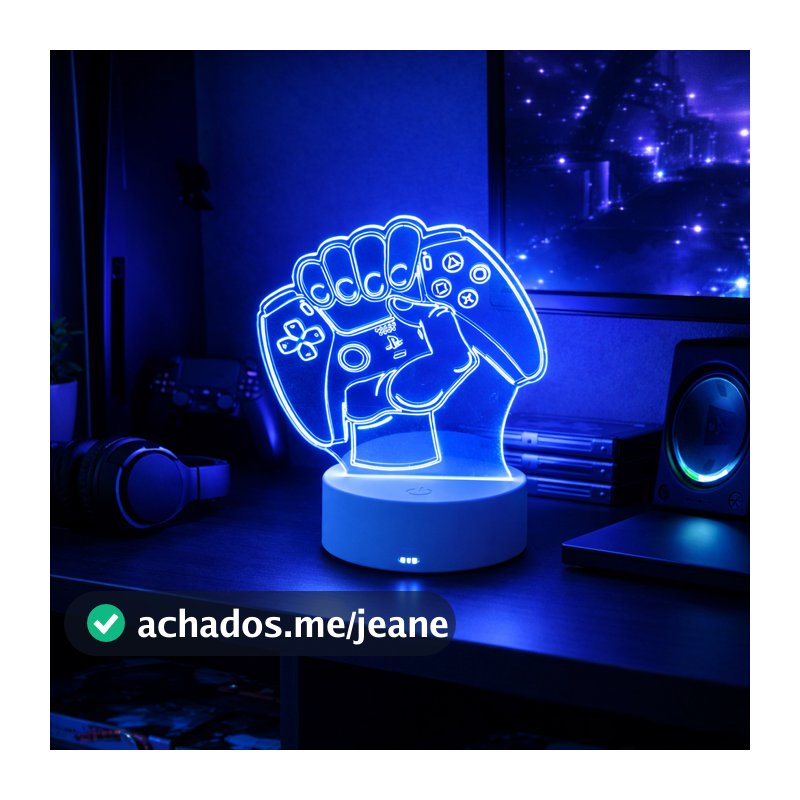 Luminaria de mesa LED RGB Playstation Dualsense Gamer Decoração Para Sala QUARTO GAMER
