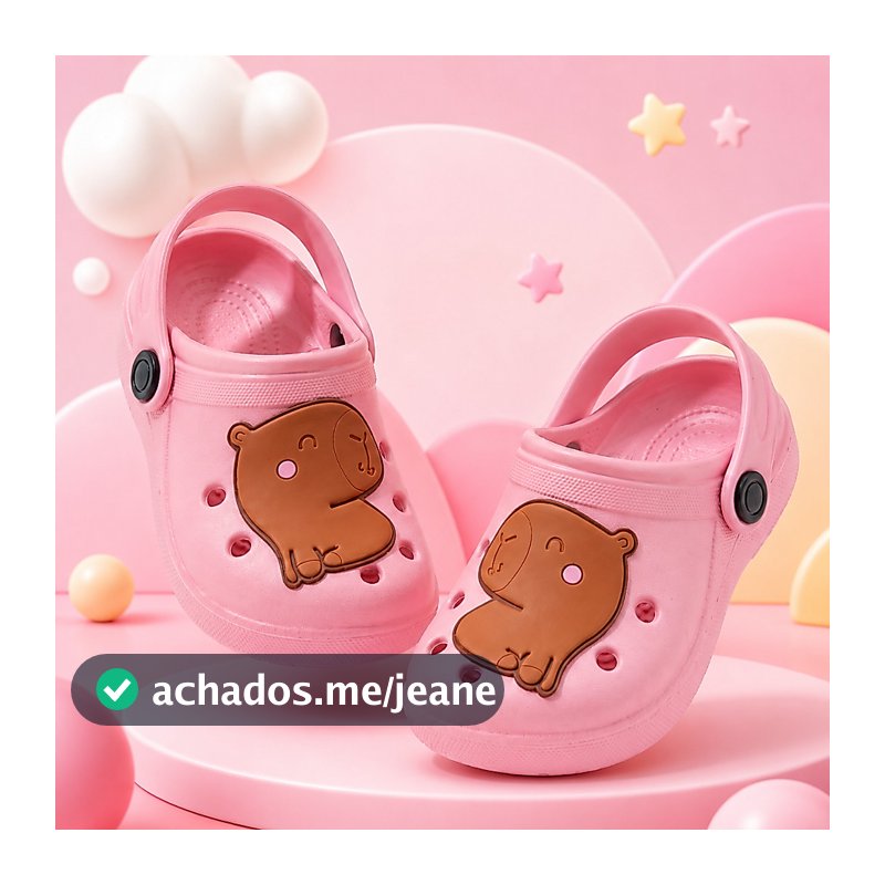Babuche Infantil Capivara Personagens Leve Macio Confortável Antiderrapante Nuvita