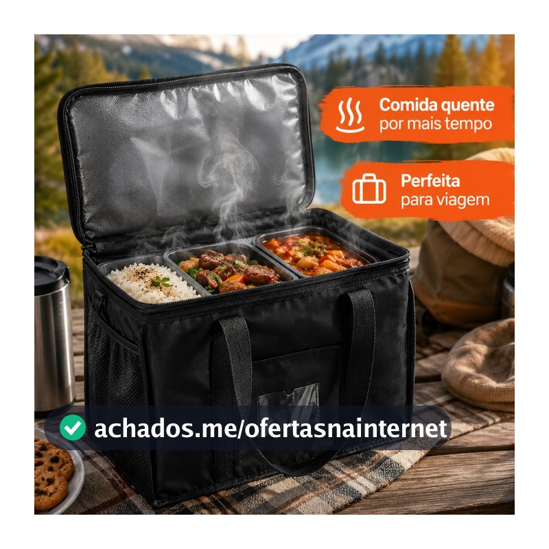 BOLSA TERMICA PORTATIL 40L Lâmina de Alumínio Reforçada CESTA DOBRAVEL COOLER SACO PIQUINIQUE ECOLOGICA CAMPING
