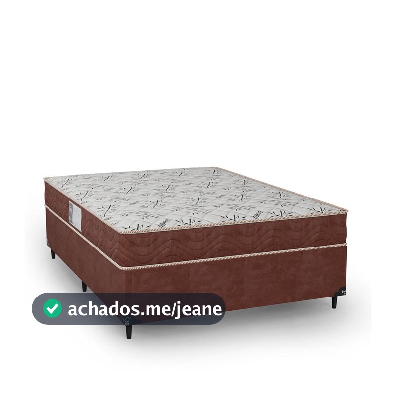 Cama Box Viúva + Colchão D33 One Face - Suede Marrom - e-Shop Casa