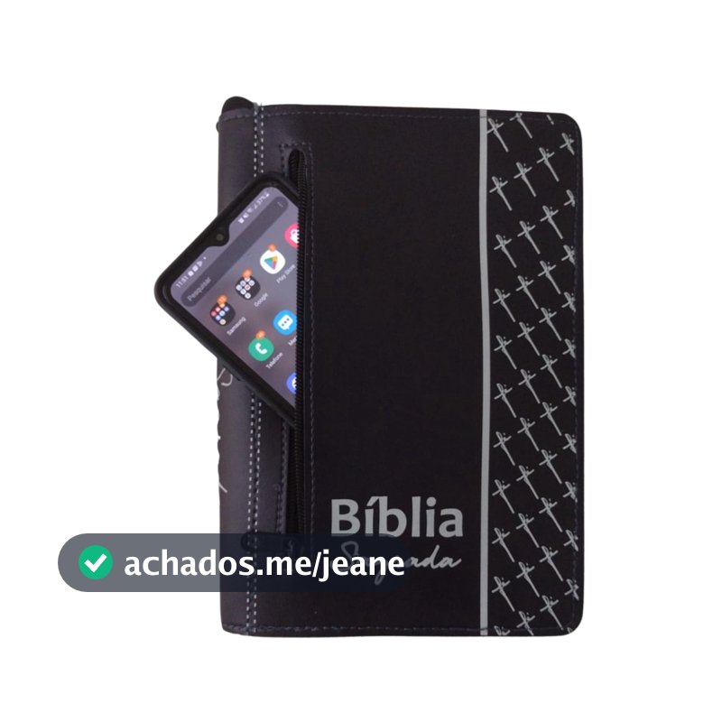 Capa para Bíblia de Estudo Grande Número 13 - Capa com Zíper e Bolso Externo Escrito Fé Protetora para Bíblias Grandes