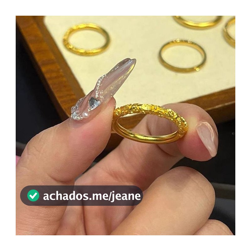 Anel da sorte anel de riqueza aço titânio não desbotado método antigo anel liso dourado Bauhinia anel feminino sorte for