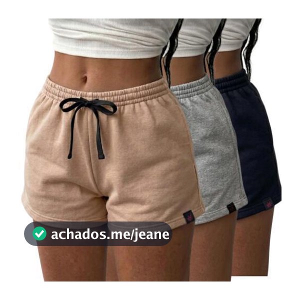 kit 3 short feminino bermuda feminina short moletinho pecas no moletom básico para seus dias shortinho confortavel