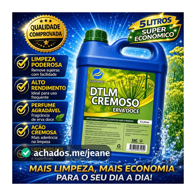 Sabonete Grande Líquido ERVA DOCE  5 Litros Cremoso