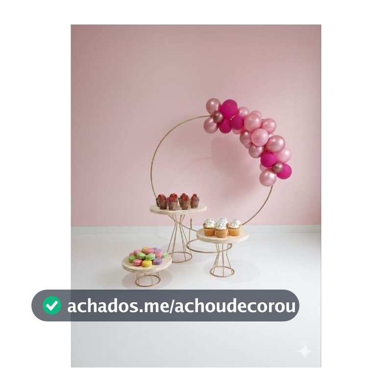 kit 3 boleira e 1 mini arco decoração aniversário festa eventos