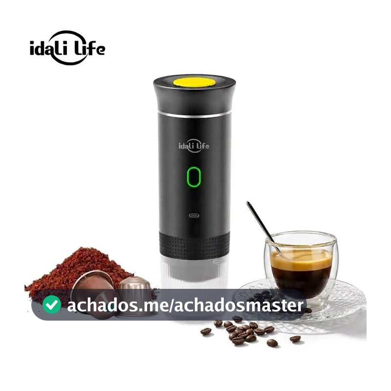 Máquina de Café Expresso Portátil Recarregável 3 em 1 Elétrica para Cápsulas e Café Moído IDALI LIFE
