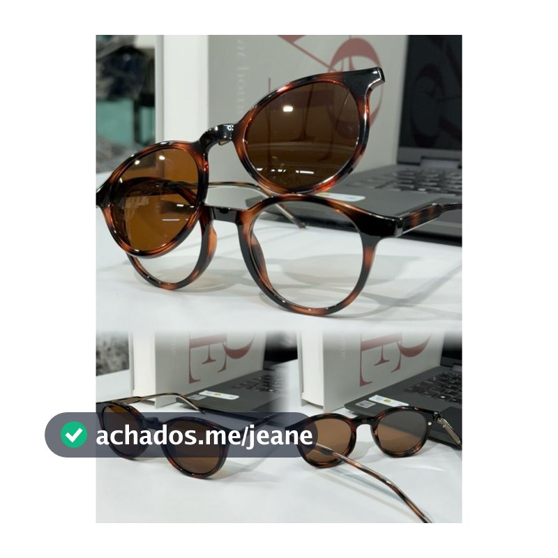 Armação de óculos Unissex Clipon 2 Em 1 Redondo Retro Lançamento 0236