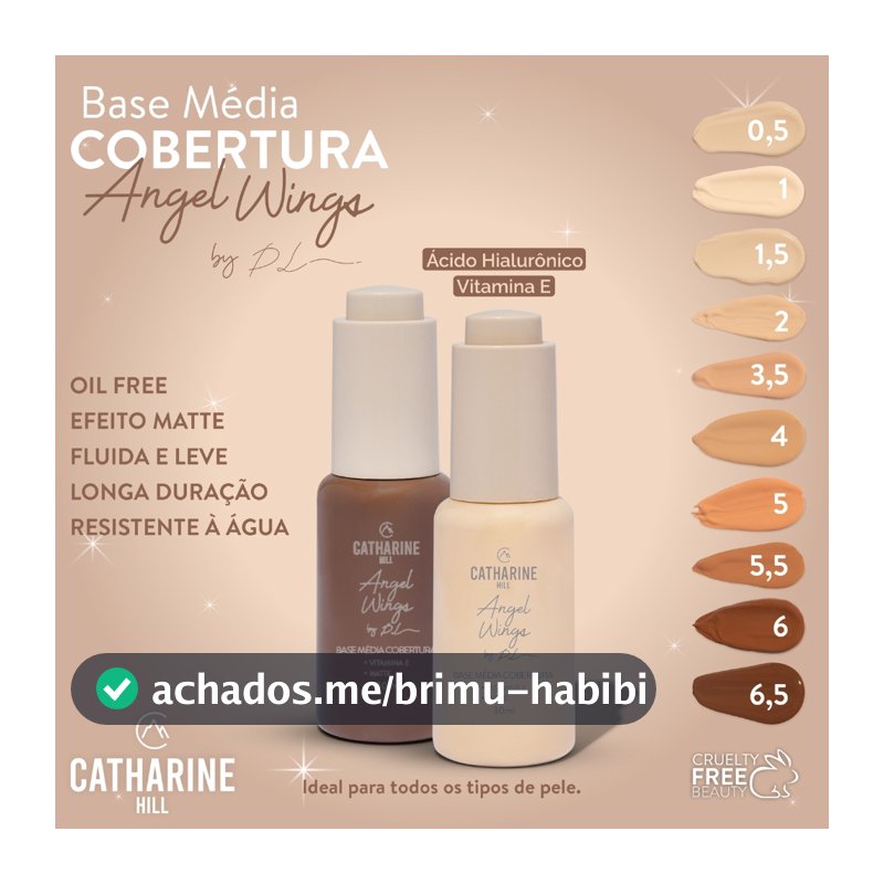 Base Líquida Chill Média Cobertura Pri Lessa Catharine Hill Vegana 30ml Angel Wings Matte