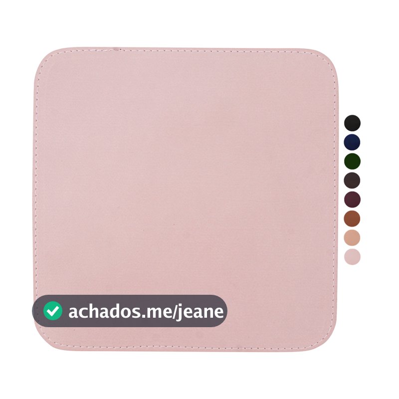 MousePad Couro Costurado Liso Antiderrapante Impermeável