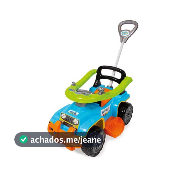 Carrinho de Passeio Infantil Jip Jip Quadriciclo Com Empurrador Andador Para Crianças Maral