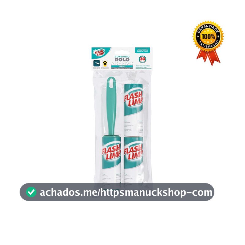 Conjunto Rolo Adesivo E 2 Refis 30 Folhas CST0085 Flash Limp